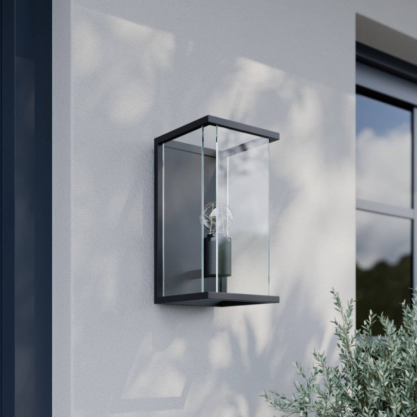 Lucande outdoor wandlamp annalea met glasscherm en ip54 2