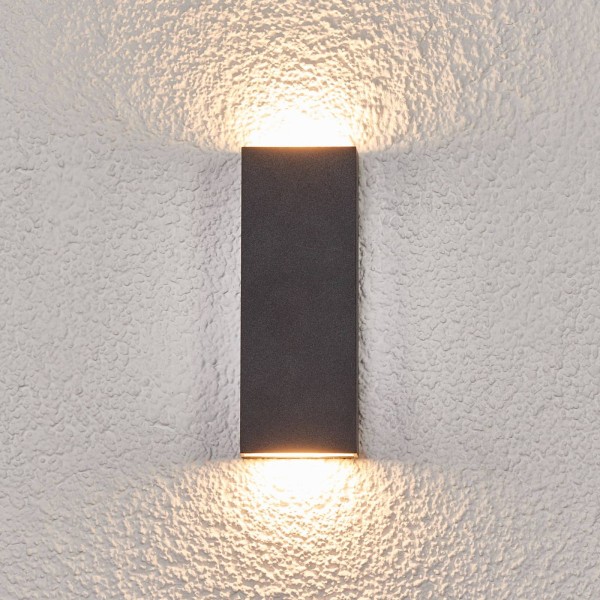 Lucande platte led buitenwandlamp corda 2