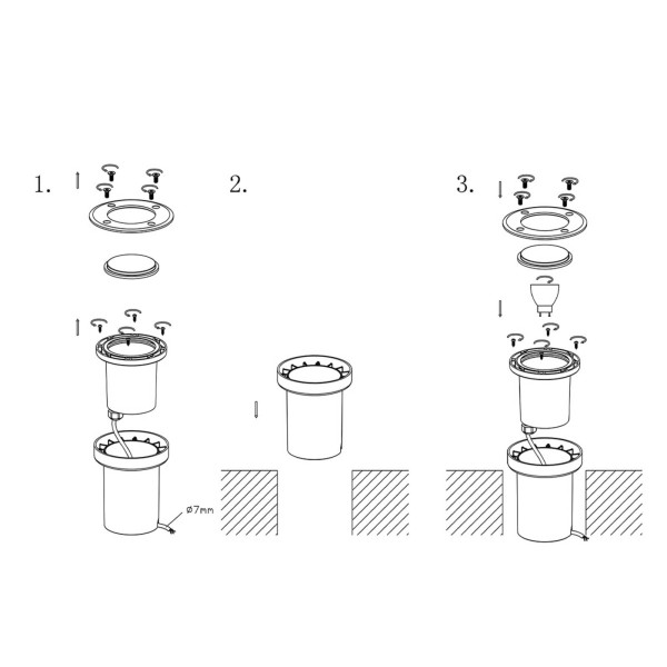 Lucande praktische grondinbouwlamp ava 2