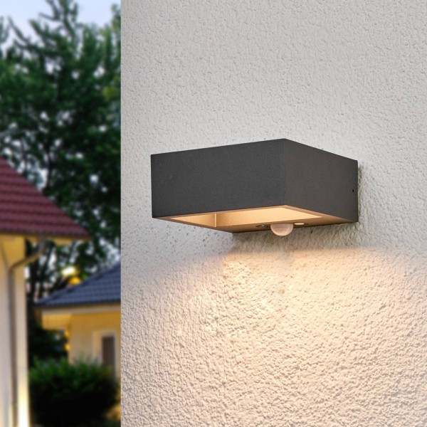 Lucande sensor-led-buitenwandlamp mahra