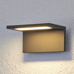 Lucande Vlakke LED-buitenwandlamp Caner