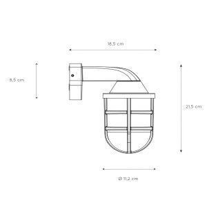 Lucide Buitenwandlamp Lewis, messing