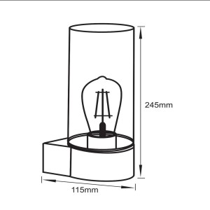 Lucide Buitenwandlamp Micha met heldere glazen kap