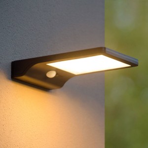 Lucide LED-buitenwandlamp op zonne-energie Basic + sensor