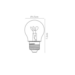 Lucide LED lamp E27 G45 3W amber 2.200K dimbaar