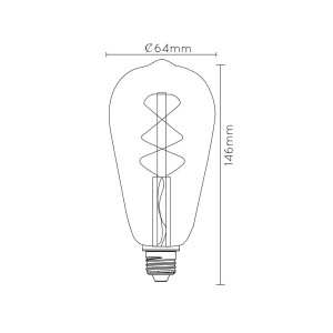 Lucide LED lamp E27 ST64 4W 2.200K amber met sensor