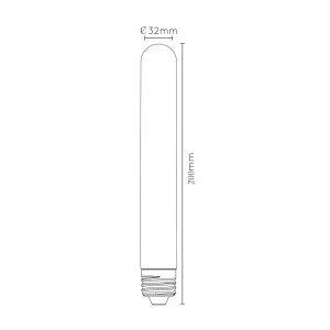 Lucide LED lamp E27 buis T32 5W 2.200K dimbaar 20cm