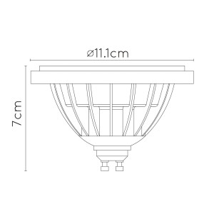 Lucide LED reflector GU10 12W 3000K dim to warm, zwart