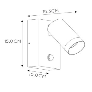 Lucide Wandspot Taylor Sensor, 1-lamp wit