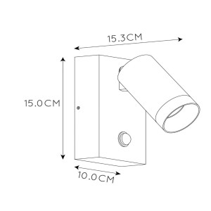 Lucide Wandspot Taylor Sensor, 1-lamp zwart