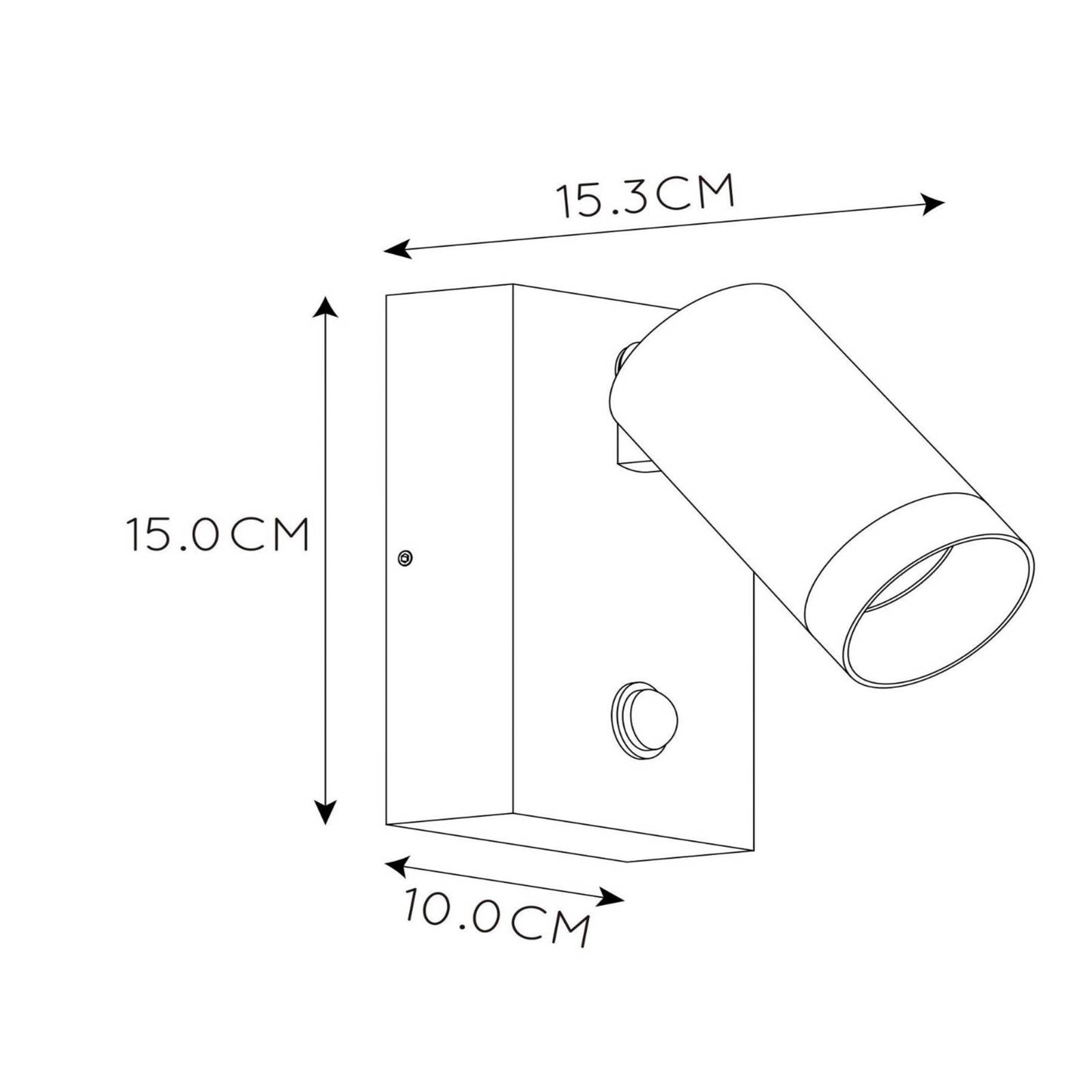 Lucide wandspot taylor sensor, 1-lamp zwart