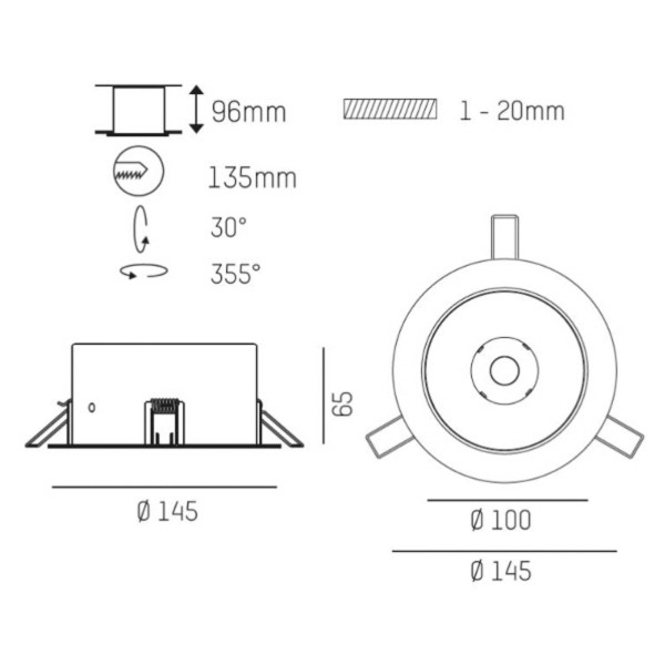 Molto luce vibo r led inbouwspot 2700k wit 2