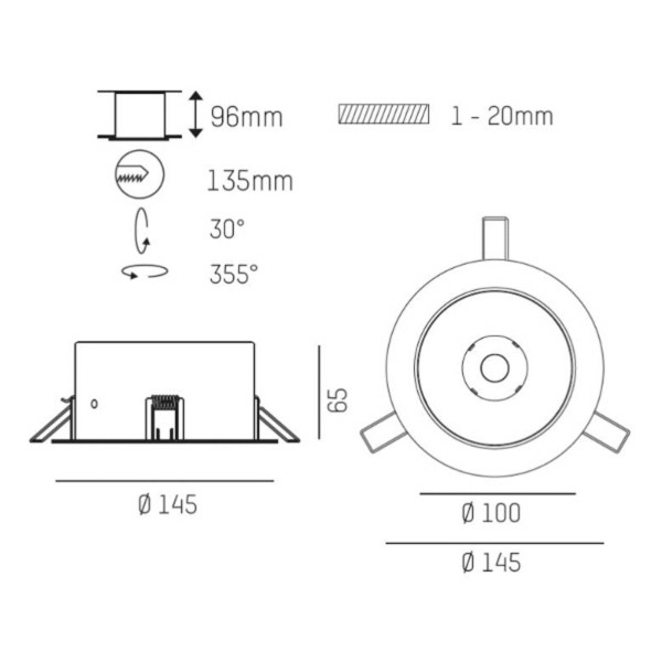 Molto luce vibo r led inbouwspot 2700k zwart 2