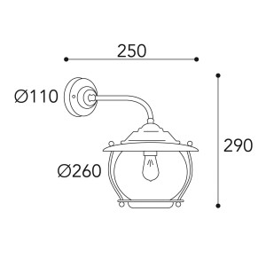 Moretti Luce Buitenwandlamp Betulle 2060 messing antiek