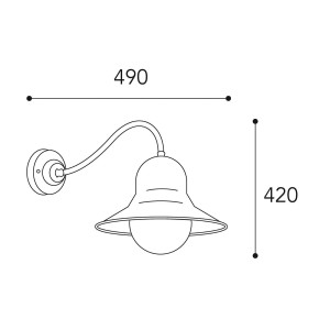 Moretti Luce Buitenwandlamp Campanula 2093 messing/helder