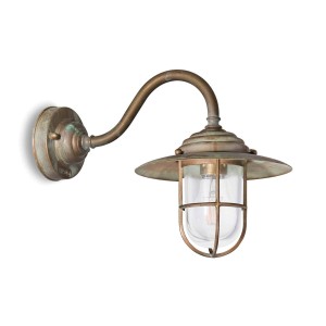 Moretti Luce Buitenwandlamp Chalet 140 messing antiek/helder