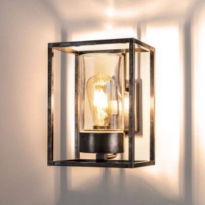 Moretti Luce Buitenwandlamp Cubic³ 3363 nikkel antiek/helder