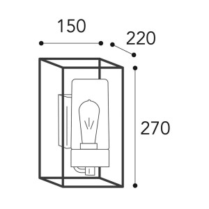 Moretti Luce Buitenwandlamp Cubic³ 3364 messing antiek/helder