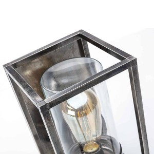 Moretti Luce Buitenwandlamp Cubic³ 3365, antiek nikkel/helder