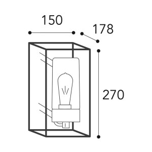 Moretti Luce Buitenwandlamp Cubic³ 3365 messing antiek/helder