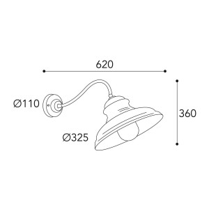 Moretti Luce Buitenwandlamp Mill 1591 messing antiek/helder