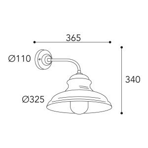 Moretti Luce Buitenwandlamp Mill 1595 messing antiek/helder