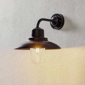 Moretti Luce Buitenwandlamp Patio messing gebruineerd, glas