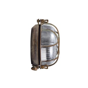 Moretti Luce Buitenwandlamp Tortuga messing antiek, glas helder