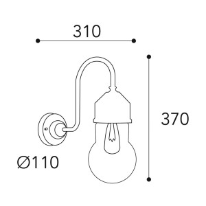 Moretti Luce Wandlamp 1950N messing antiek glas gewelfd helder