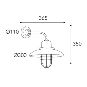 Moretti Luce Wandlamp Patio Cage 3303 messing antiek/helder