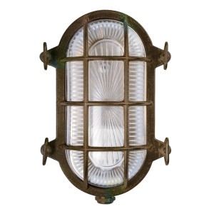 Moretti Luce Wandlamp Tortuga ovaal 22,5cm messing ant./helder