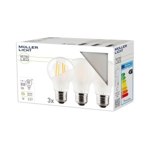 Müller-Licht LED lamp E27 7W 827 mat 3-pack