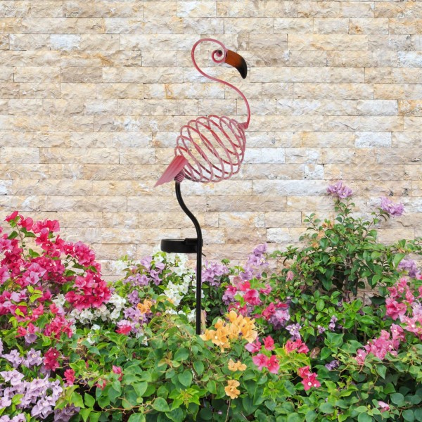 Näve decoratie-lamp solar flamingo