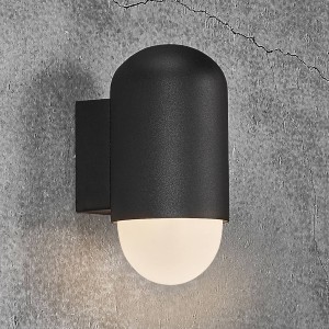 Nordlux Buitenwandlamp Heka, zwart, aluminium, hoogte 21,6 cm