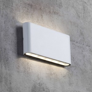 Nordlux LED buitenwandlamp Kinver in vlakke vorm, wit