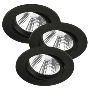 Nordlux LED plafondinbouwspot Freemont 2.700K per 3, zwart