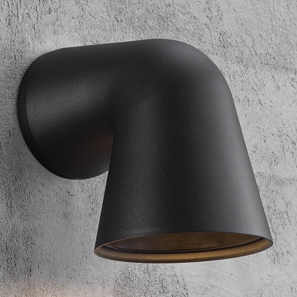 Nordlux moderne buitenwandlamp front in zwart