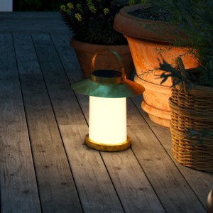 Nordlux Temple To-Go lamp op zonne-energie, messing, hoogte 30 cm