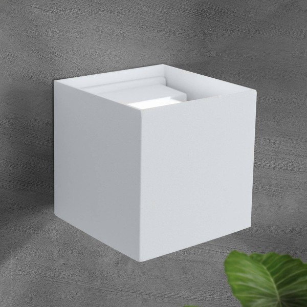 Orion kubusvormig led buitenwandlamp cube in wit 2