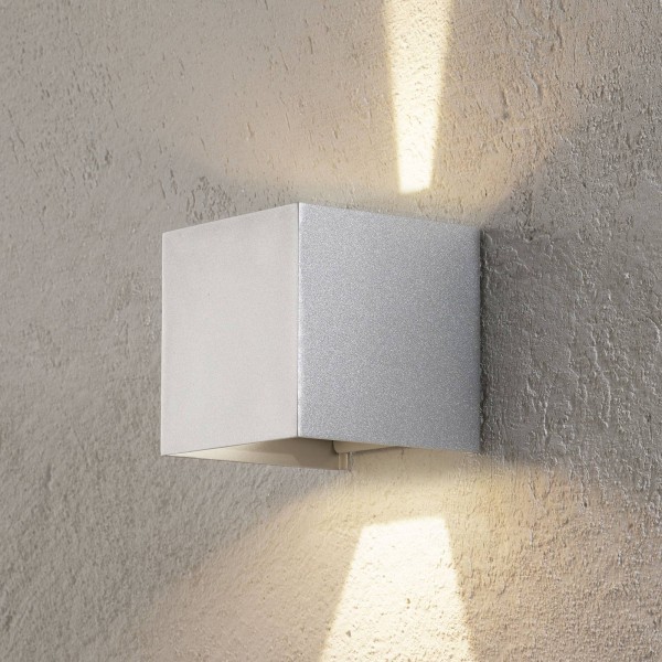 Orion led buitenwandlamp cube updown 10cm aluminium 2