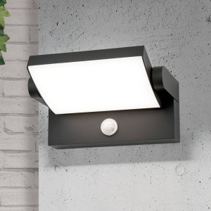 ORION LED buitenwandlamp Ginger, sensor, zwart, IP54