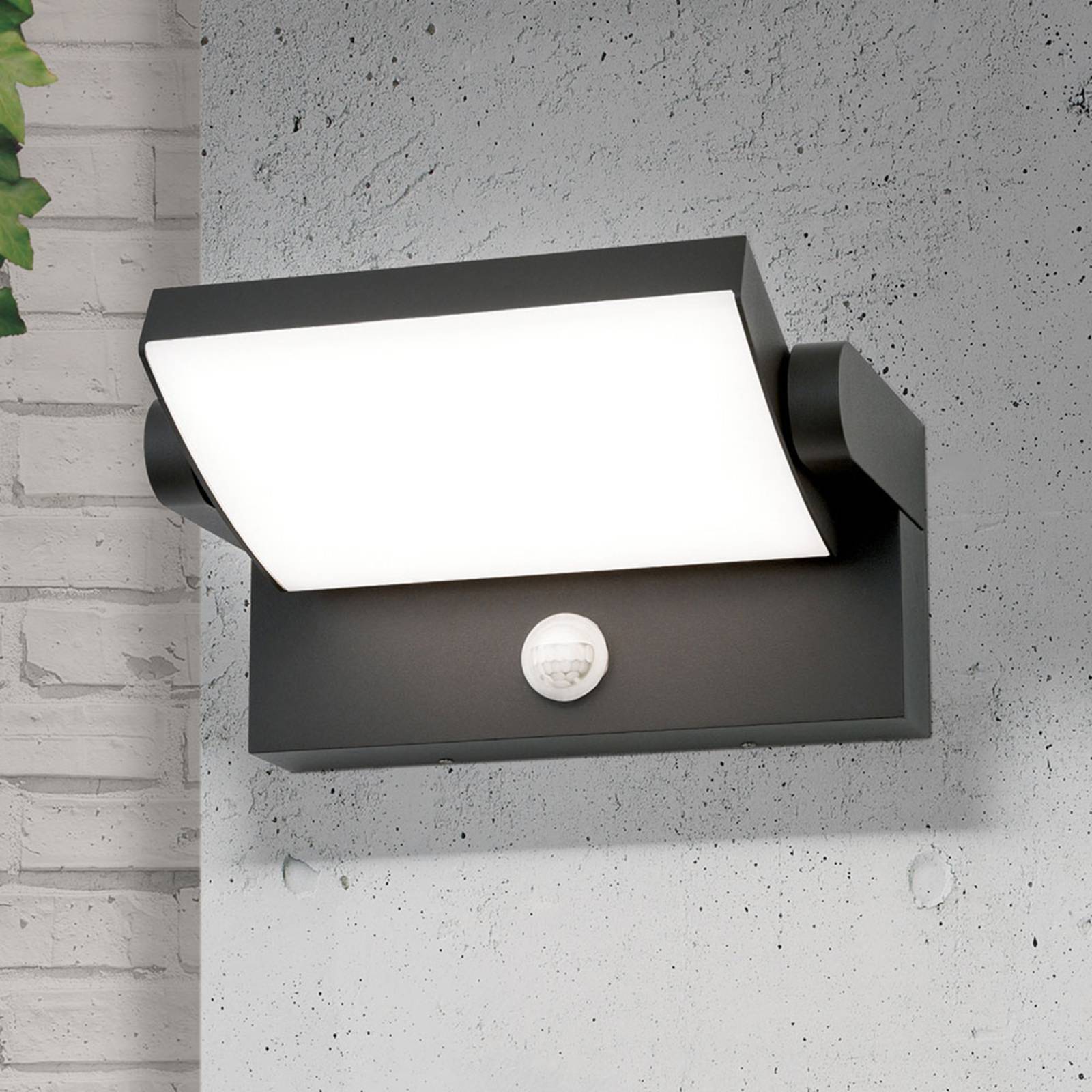 Orion led buitenwandlamp ginger, sensor, zwart, ip54