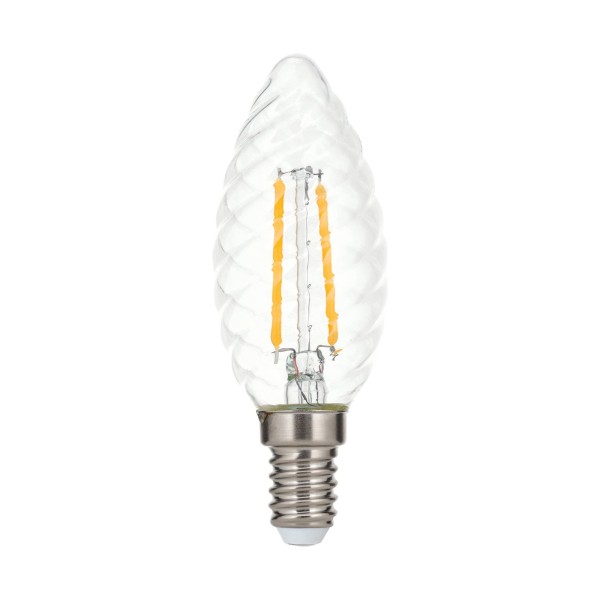 Orion led kaarslamp e14 3w 2. 700 k filament gedraaid