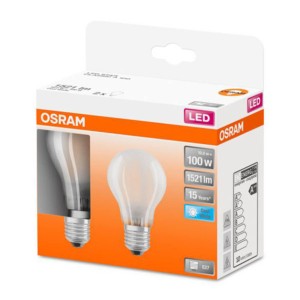 OSRAM Classic A LED lamp E27 11W 4.000K mat per 2