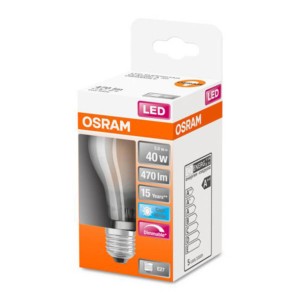 OSRAM Classic A LED lamp E27 5W 4.000K mat dimbaar