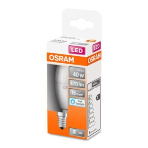 OSRAM Classic B LED lamp E14 4,9W 6.500K mat