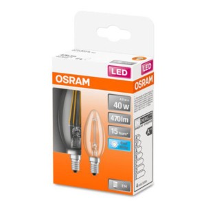 OSRAM Classic B LED lamp E14 4W 4000K helder 2/set