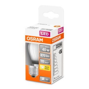 OSRAM Classic P LED lamp E27 4W 2.700K mat