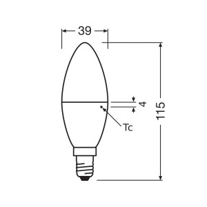 OSRAM LED Classic Star, kaars, mat, E14, 7,5 W, 2.700 K