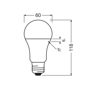 OSRAM LED Classic Star, mat, E27, 10W, 2.700K, 1.055 lm